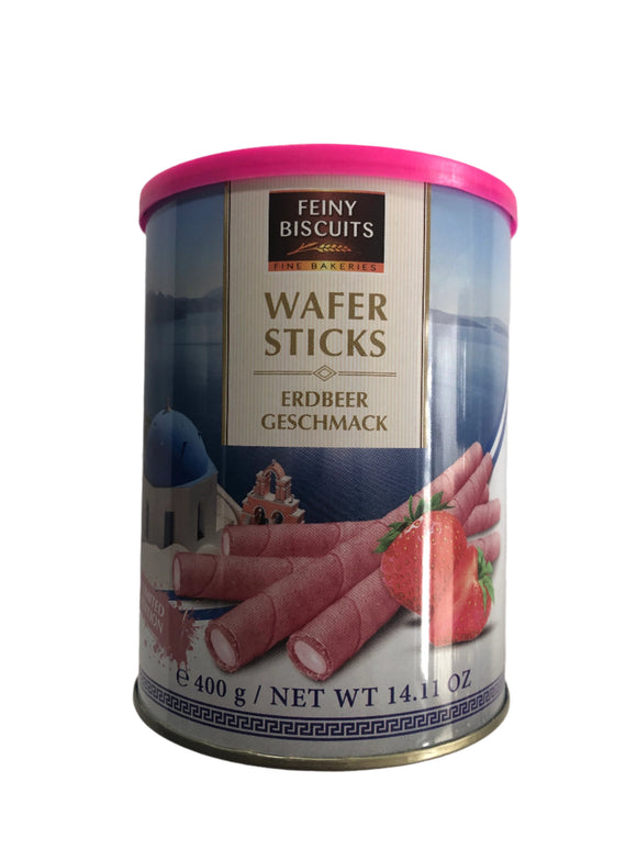 Feiny Biscuits Wafer Sticks Strawberry Filling Tin 400g