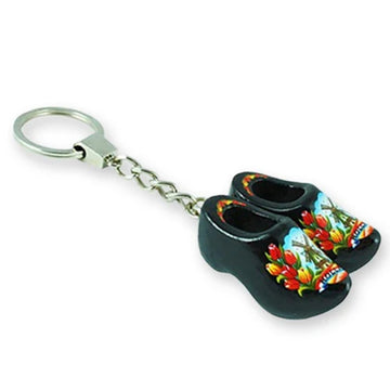 Buy black Keychains- Double Wooden Shoe