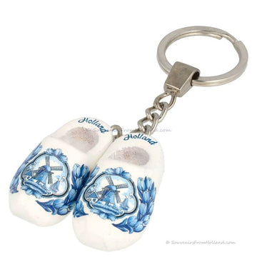 Buy delft-blue Keychains- Double Wooden Shoe