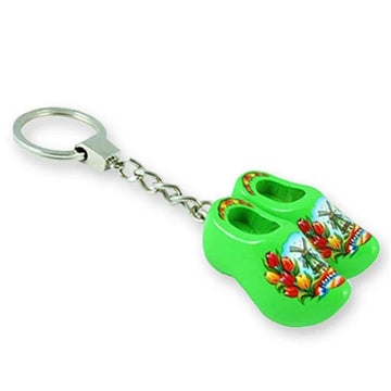 Buy lime-green Keychains- Double Wooden Shoe