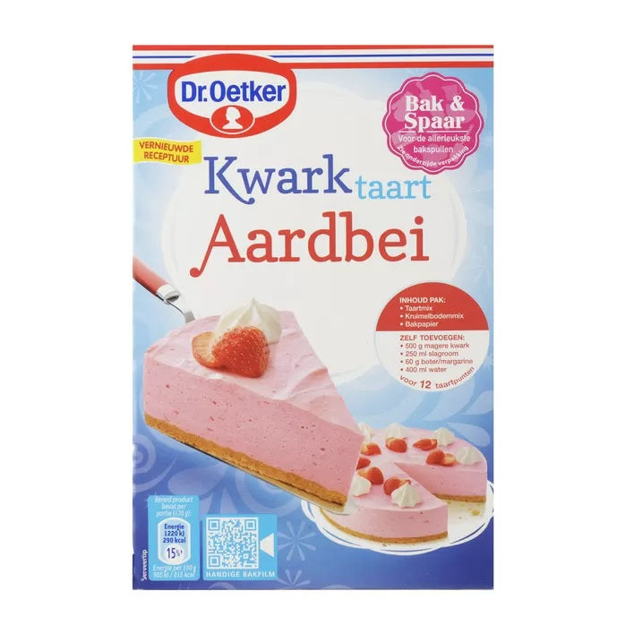 Dr.Oetker Strawberry Quark Cake Mix with Crust 440g - Dutchy's European Market