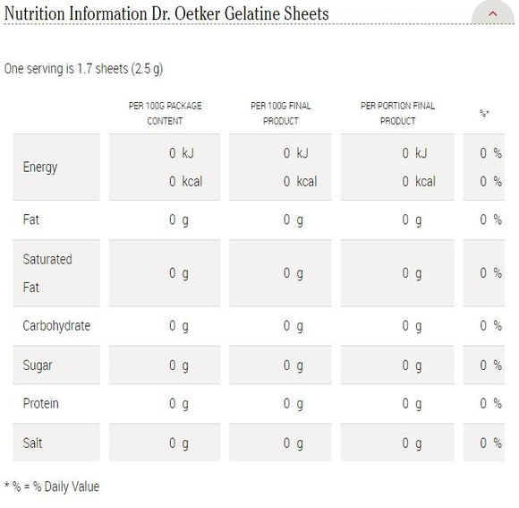 Oetker Gelatin Sheets 10g - Dutchy's European Market