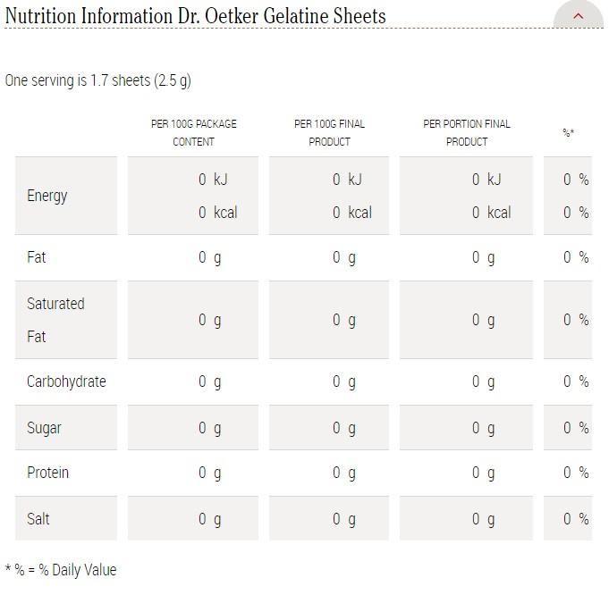 Oetker Gelatin Sheets 10g - Dutchy's European Market