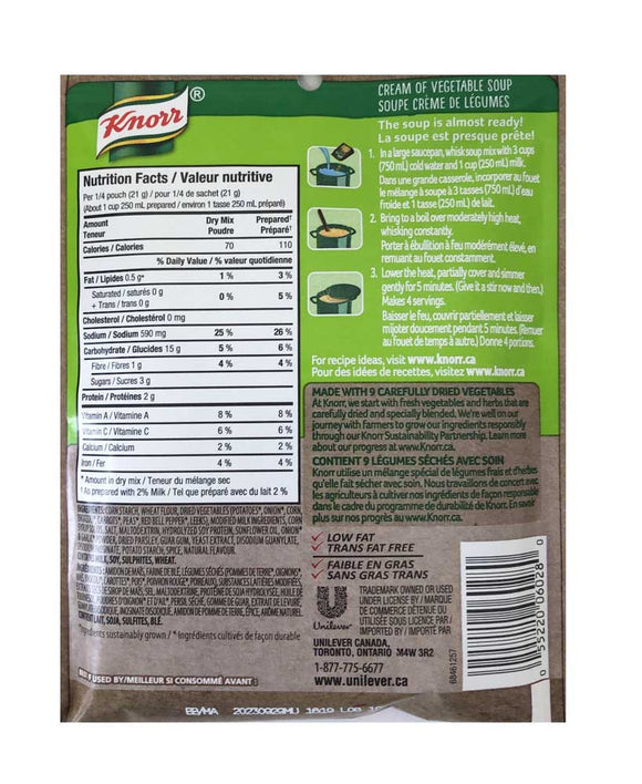 Knorr Cream of Vegetable Soup Mix 83g - Dutchy's European Market