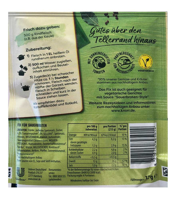Knorr Fix Sauerbraten 37g - Dutchy's European Market