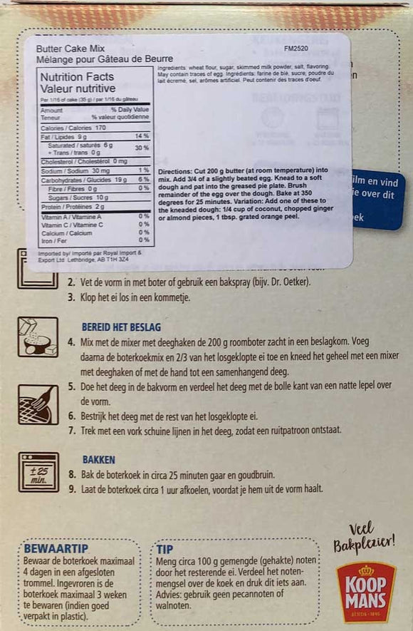 Koopmans Butter (boterkoek) Cake Mix 400g - Dutchy's European Market
